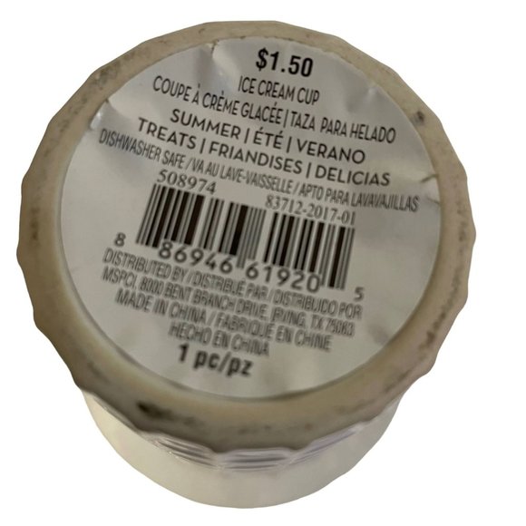 Vintage Collectible Ice Cream Cone Shaped Cup Ceramic White 4 1/2"  X 4" - Picture 5 of 5